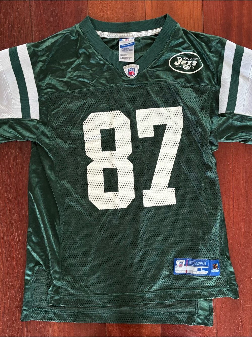 Youth New York Jets Reebok Nylon Football Jersey #87 Coles - L (14-16)